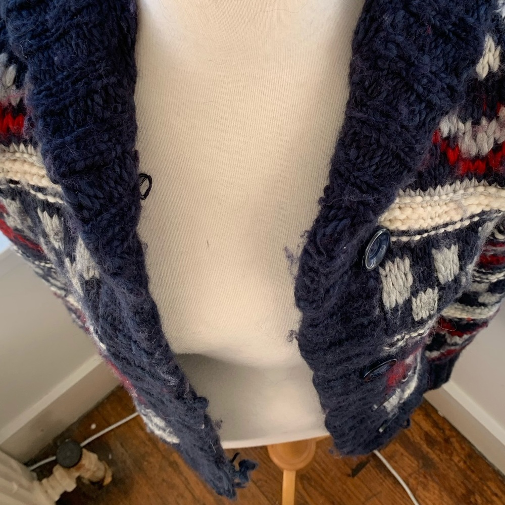 KENJI cozy distressed thick hoody cardigan - Picture 3 of 9